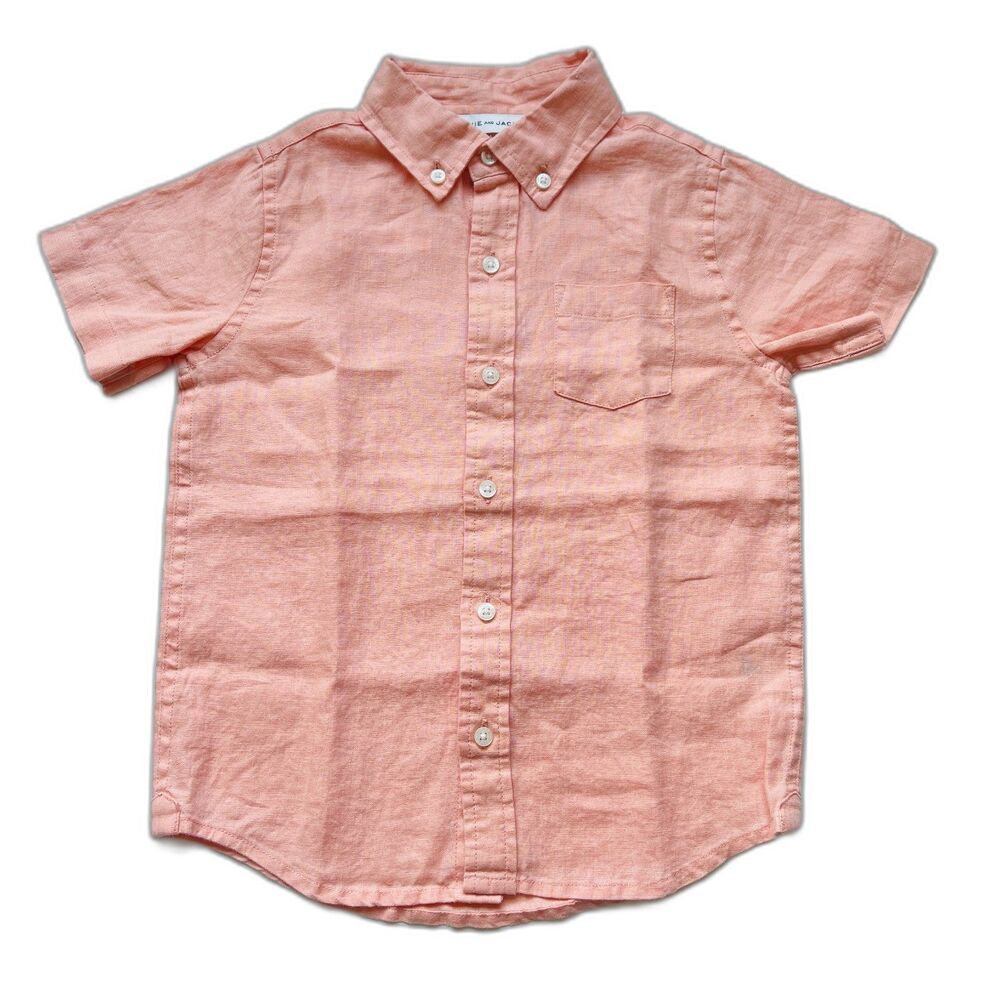 Janie and Jack Linen Shirt Orange Size 5.